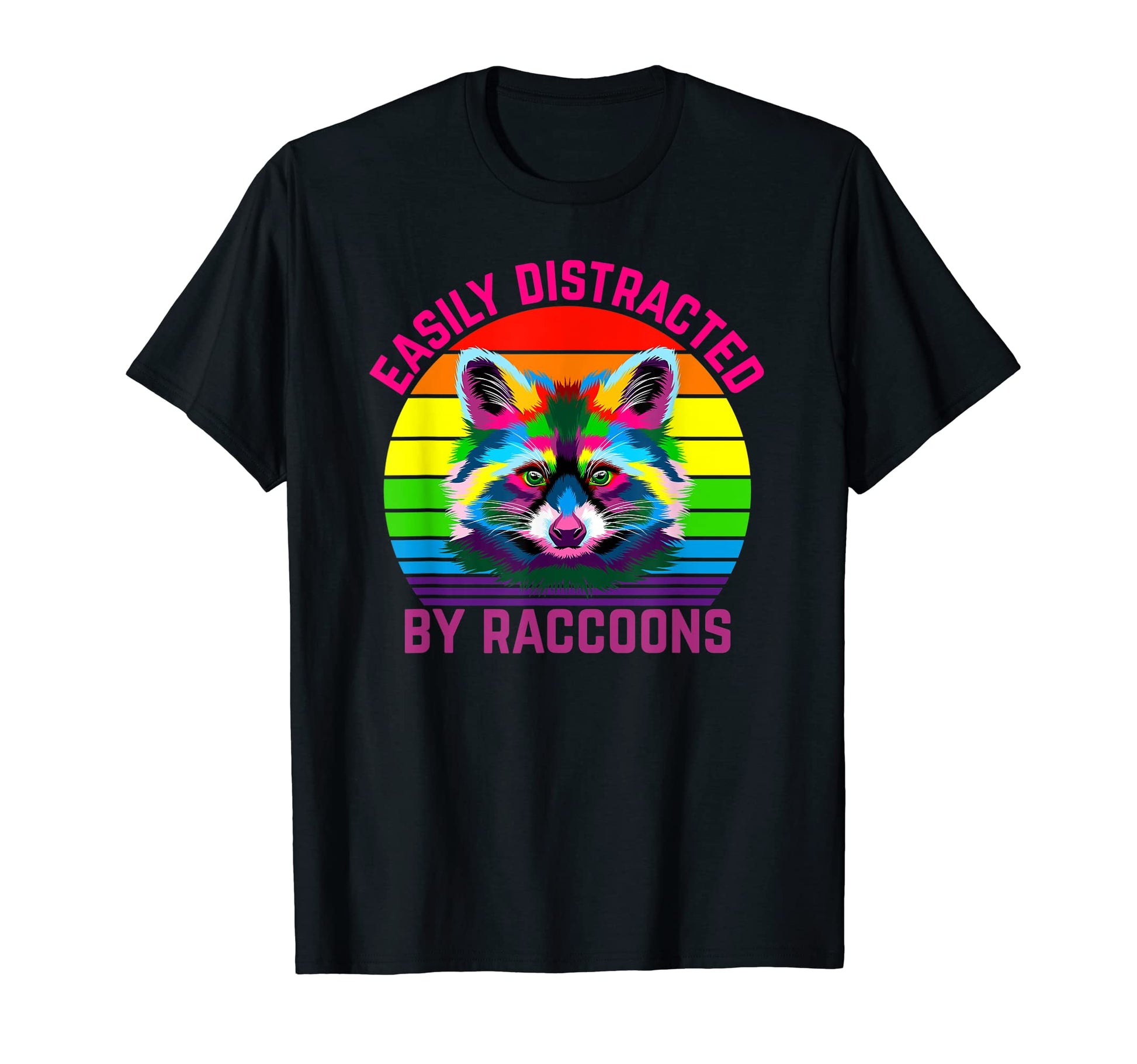 Easily Distracted Raccoons Rainbow T-Shirt - Aesthetic Graphic Men Women - T-Shirt, Sweatshirt, Hoodie