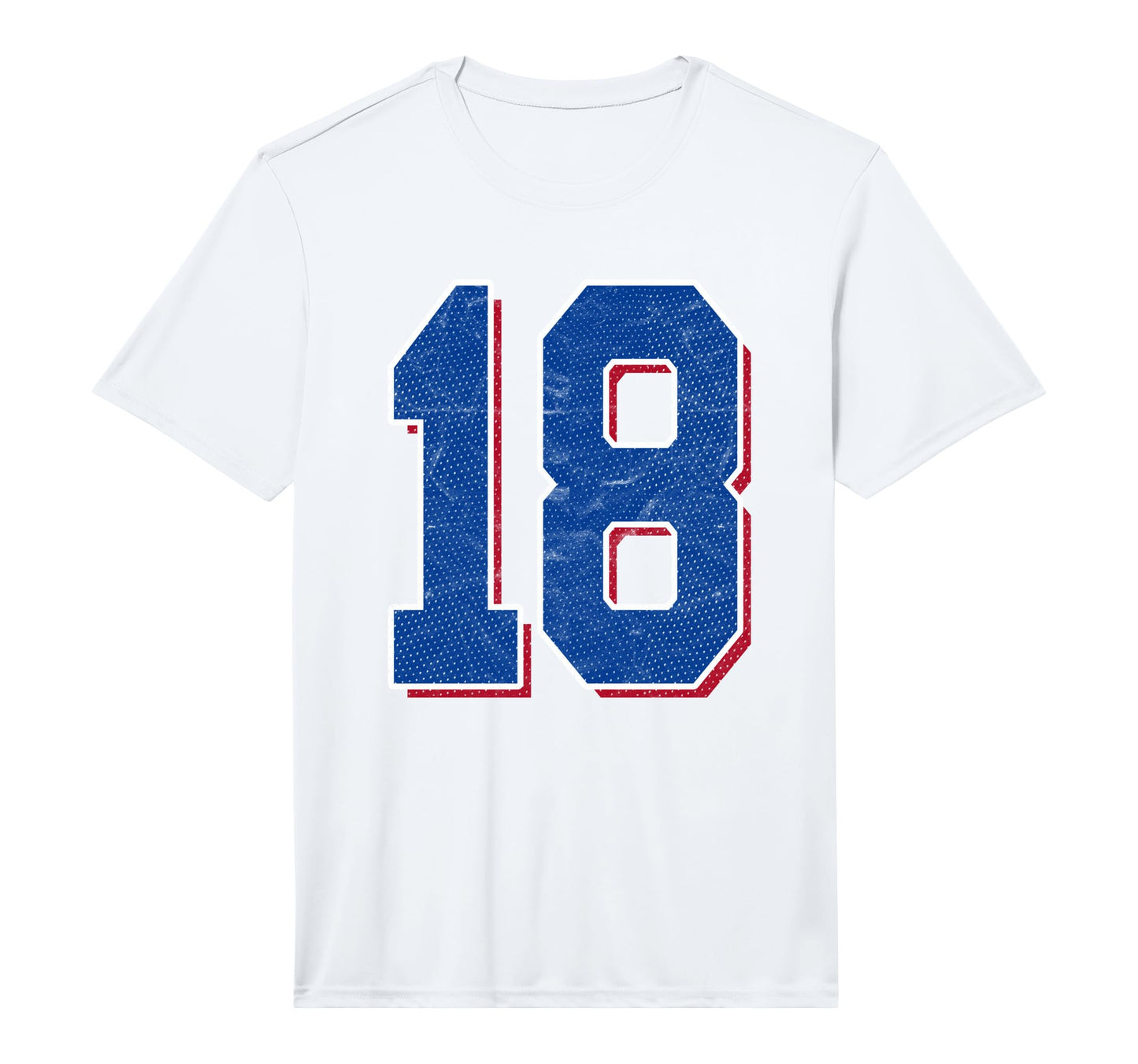 Number 18 Numbered Uniform Sports T-Shirt - Fun Novelty Design for Adults - T-Shirt, Sweatshirt, Hoodie