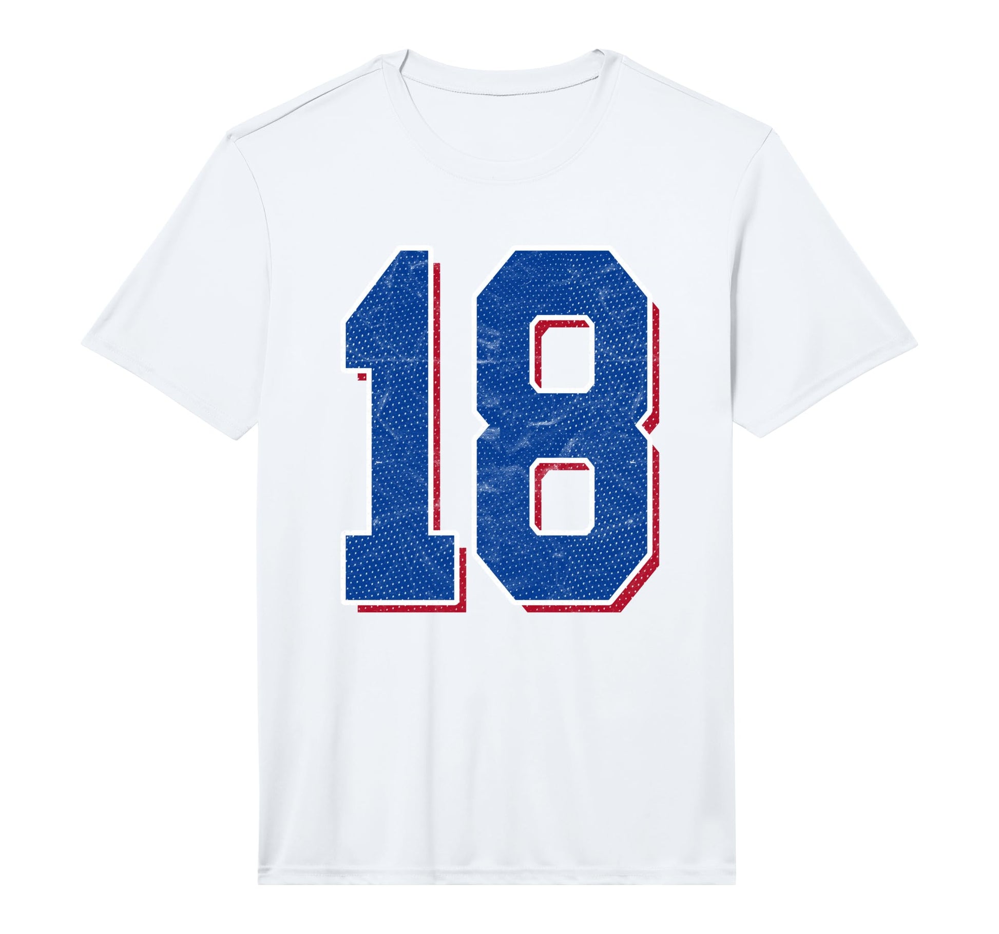 Number 18 Numbered Uniform Sports T-Shirt - Fun Novelty Design for Adults - T-Shirt, Sweatshirt, Hoodie