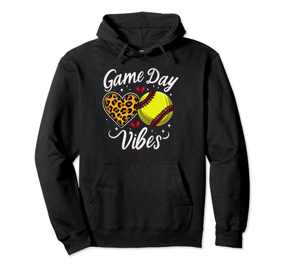 Bleached Softball Game Day Vibes Leopard Hoodie - Trendy Graphic Men Women - T-Shirt, Sweatshirt, Hoodie