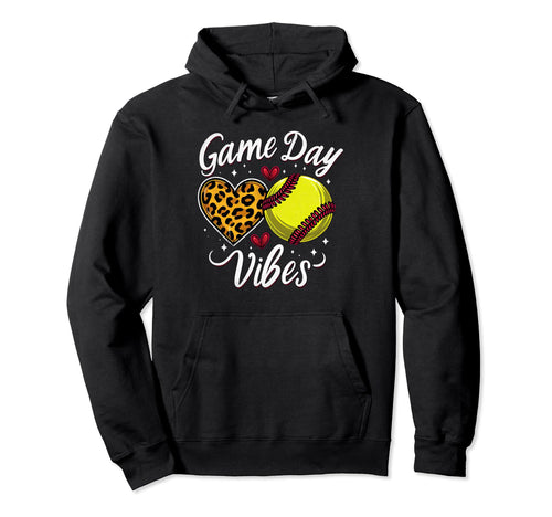 Bleached Softball Game Day Vibes Leopard Hoodie - Trendy Graphic Men Women - T-Shirt, Sweatshirt, Hoodie