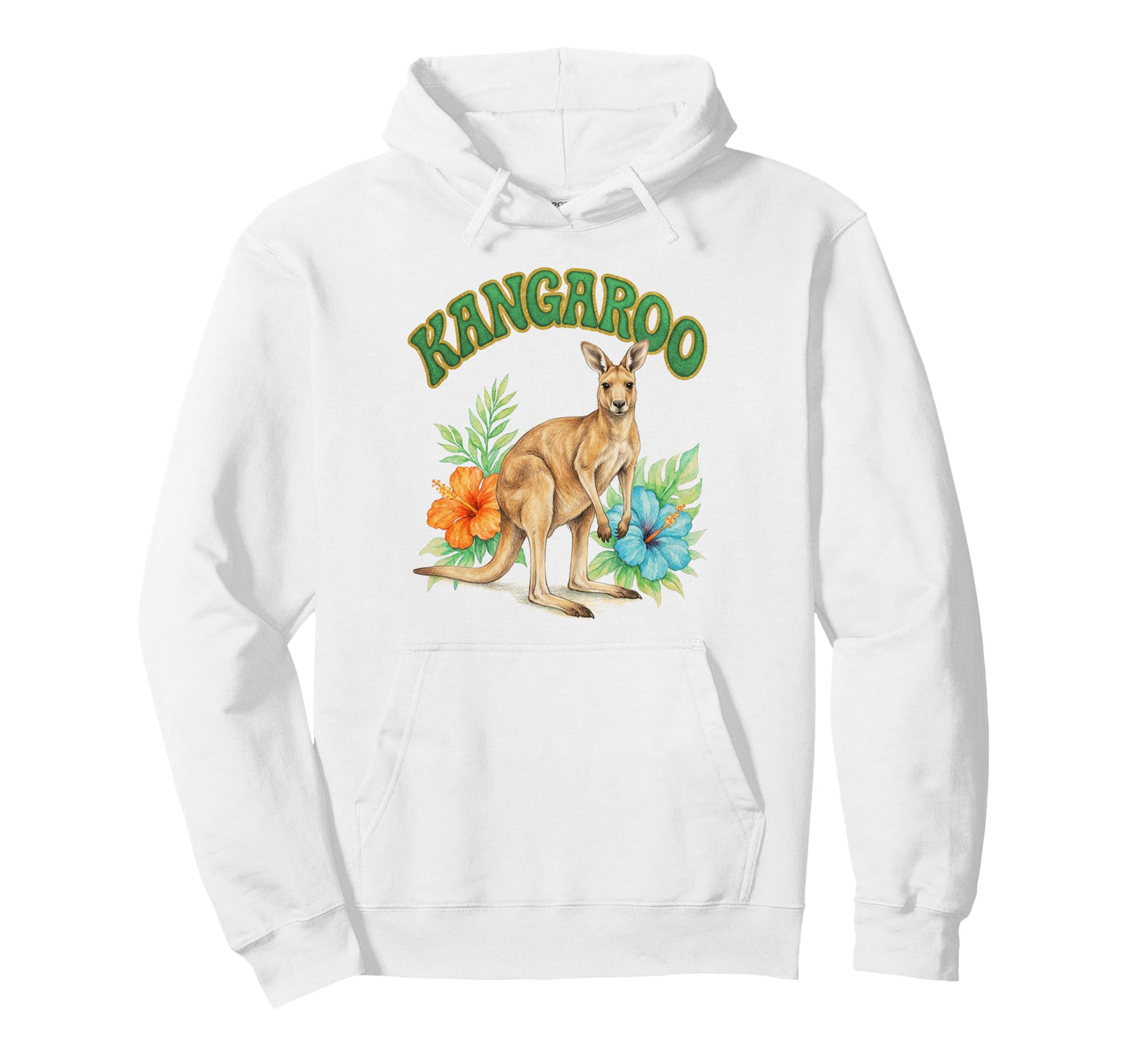 Kangaroo Groovy Floral Kangaroo Hoodie - Casual Everyday Wear Men Women - T-Shirt, Sweatshirt, Hoodie