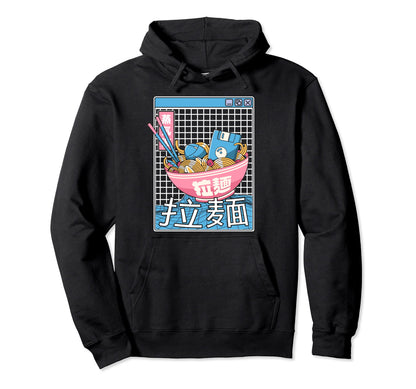 Digital Ramen Bowl Japan Pastel Otaku Hoodie - Aesthetic Graphic Men Women - T-Shirt, Sweatshirt, Hoodie