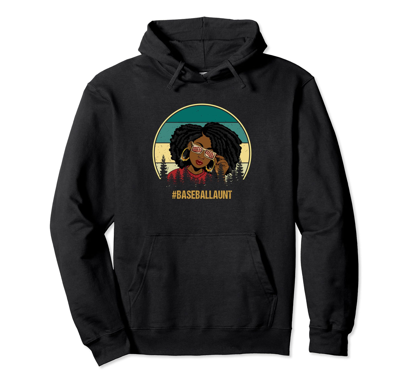 Black Baseball Aunt Baseball Aunt Lover Hoodie - Trendy Graphic Unisex - T-Shirt, Sweatshirt, Hoodie