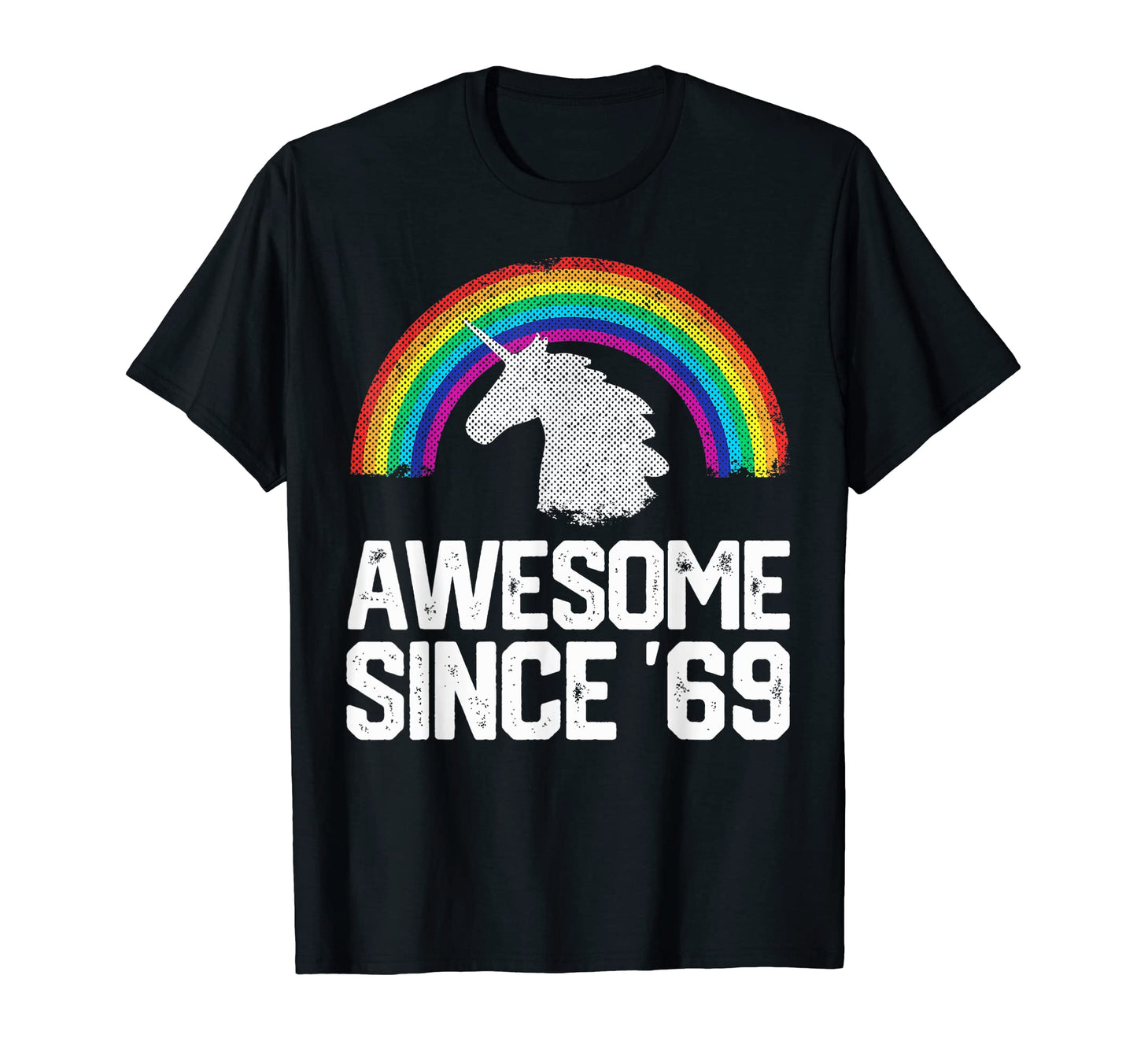 50Th Birthday Gifts Awesome 1969 Rainbow T-Shirt - Graphic Print Unisex - T-Shirt, Sweatshirt, Hoodie