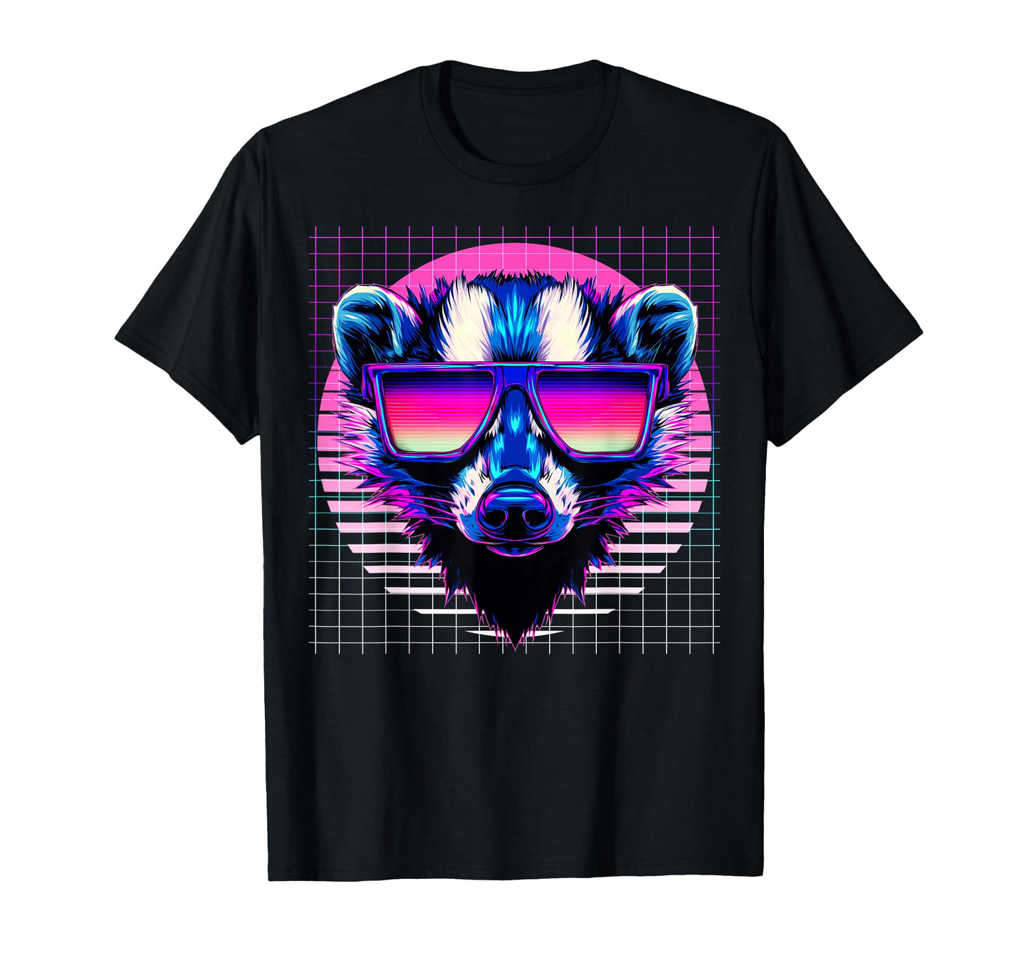 Skunk Sunglasses Raccoon Vaporwave T-Shirt - Casual Everyday Wear Unisex - T-Shirt, Sweatshirt, Hoodie