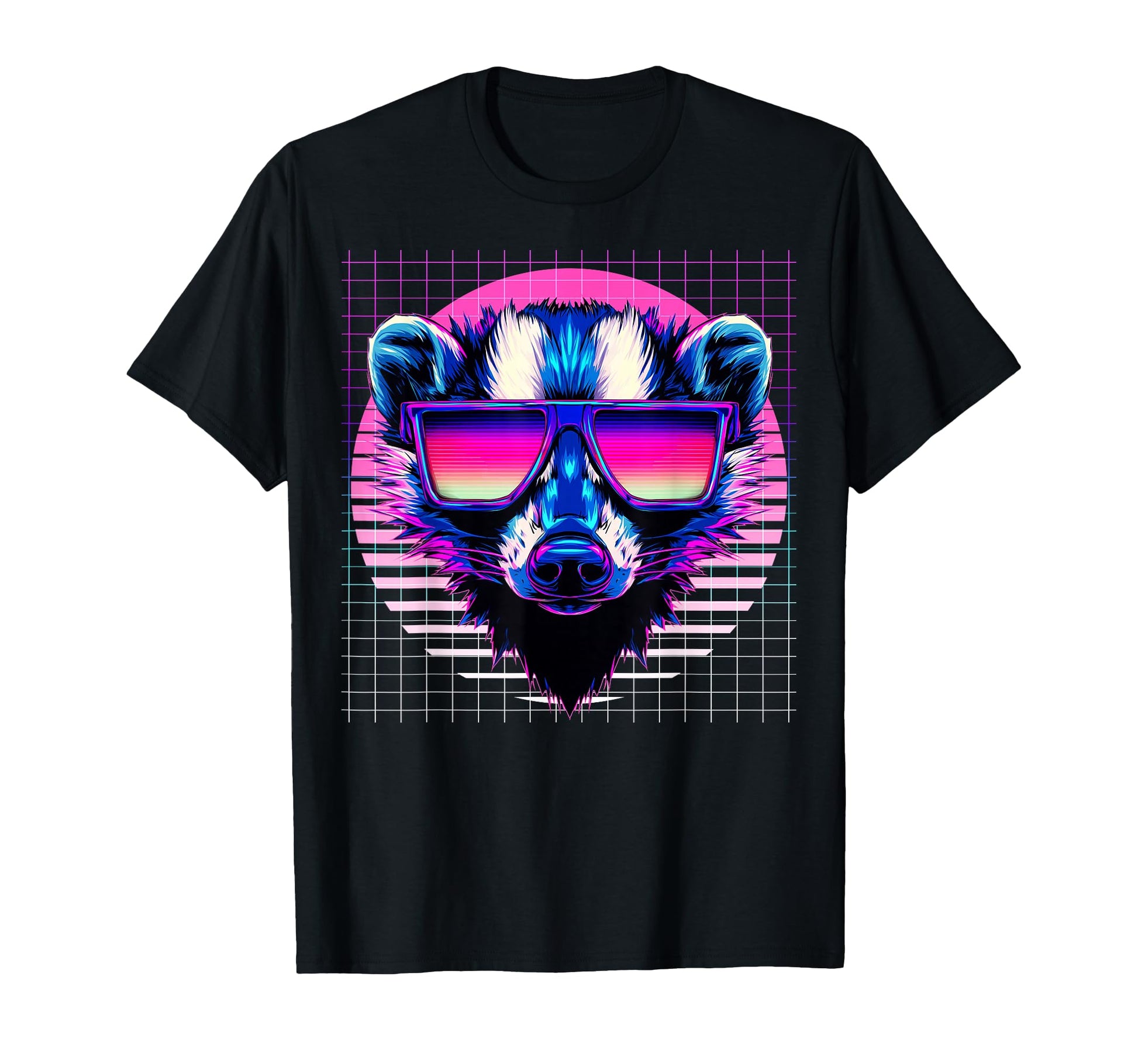 Skunk Sunglasses Raccoon Vaporwave T-Shirt - Casual Everyday Wear Unisex - T-Shirt, Sweatshirt, Hoodie