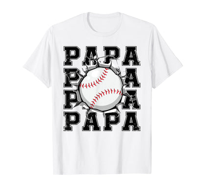 Baseball Papa Cracked Wall Family T-Shirt - Custom Art Print Unisex - T-Shirt, Sweatshirt, Hoodie