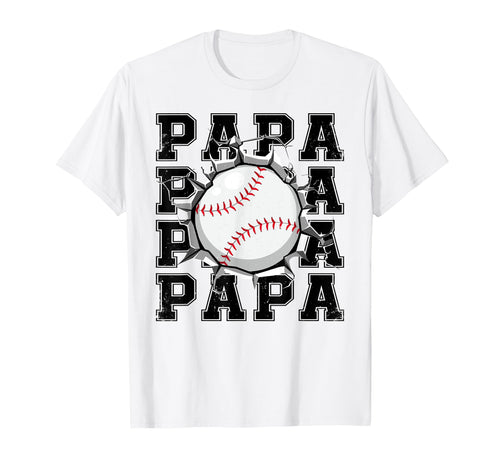 Baseball Papa Cracked Wall Family T-Shirt - Custom Art Print Unisex - T-Shirt, Sweatshirt, Hoodie