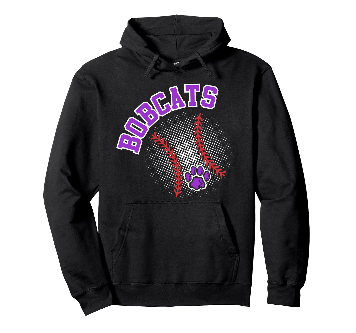 Bobcats Baseball Game Day Purple Hoodie - Minimalist Print Men Women - T-Shirt, Sweatshirt, Hoodie