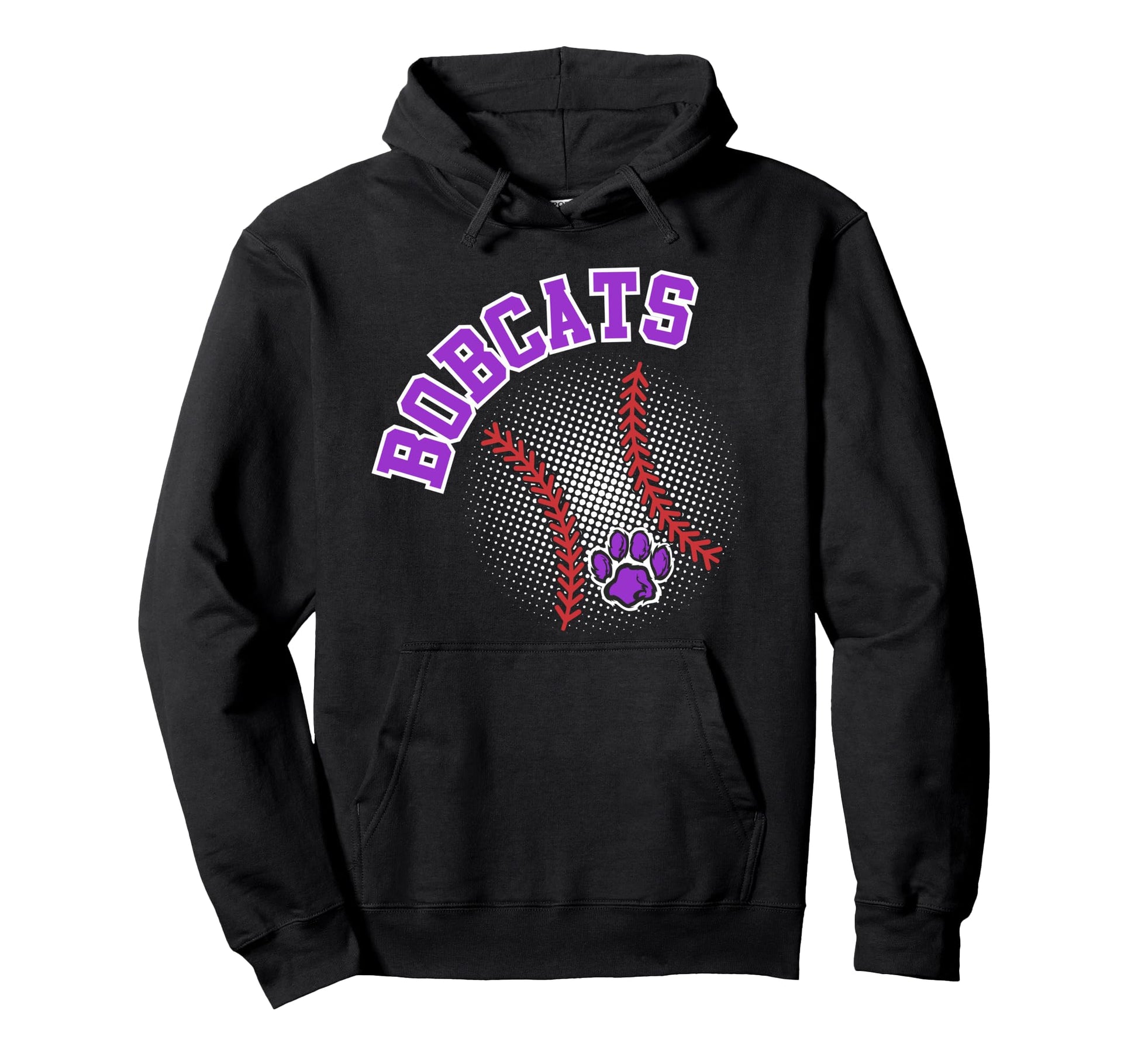 Bobcats Baseball Game Day Purple Hoodie - Minimalist Print Men Women - T-Shirt, Sweatshirt, Hoodie