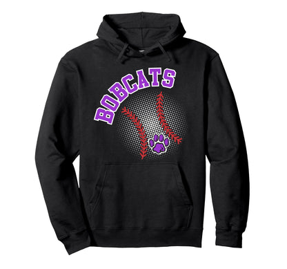 Bobcats Baseball Game Day Purple Hoodie - Minimalist Print Men Women - T-Shirt, Sweatshirt, Hoodie