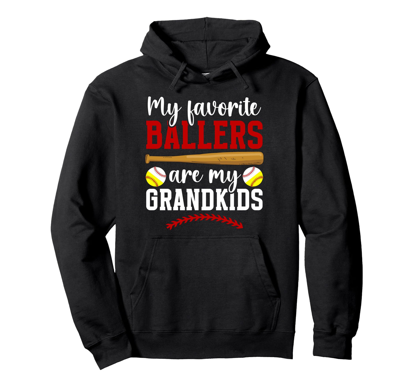 My Grandkids Baseball Softball Hoodie - Fun Novelty Design for Adults - T-Shirt, Sweatshirt, Hoodie