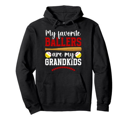My Grandkids Baseball Softball Hoodie - Fun Novelty Design for Adults - T-Shirt, Sweatshirt, Hoodie