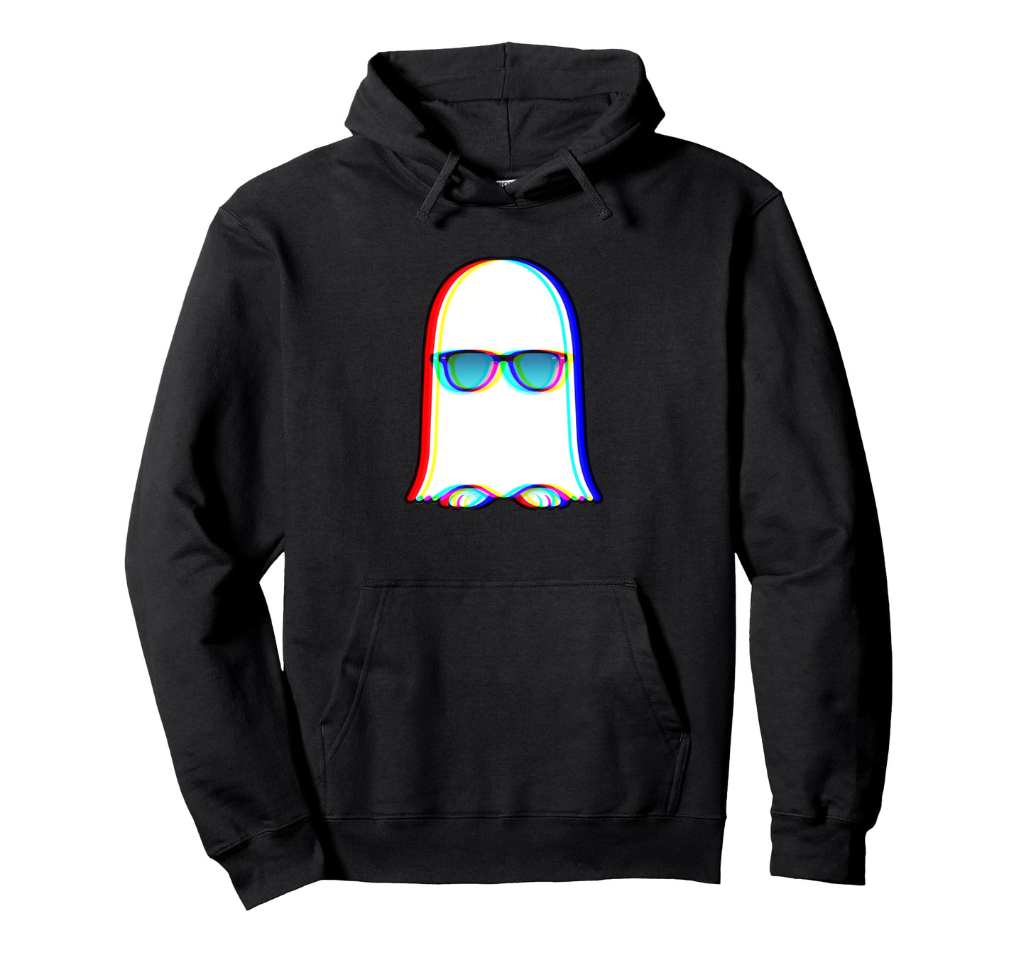 Ghost Trippy Vaporwave Halloween Techno Hoodie - Graphic Print for Adults - T-Shirt, Sweatshirt, Hoodie