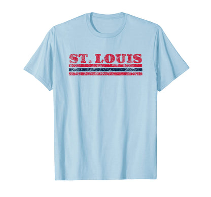 St Louis Missouri Weathered Stripe T-Shirt - Custom Art Print Unisex - T-Shirt, Sweatshirt, Hoodie