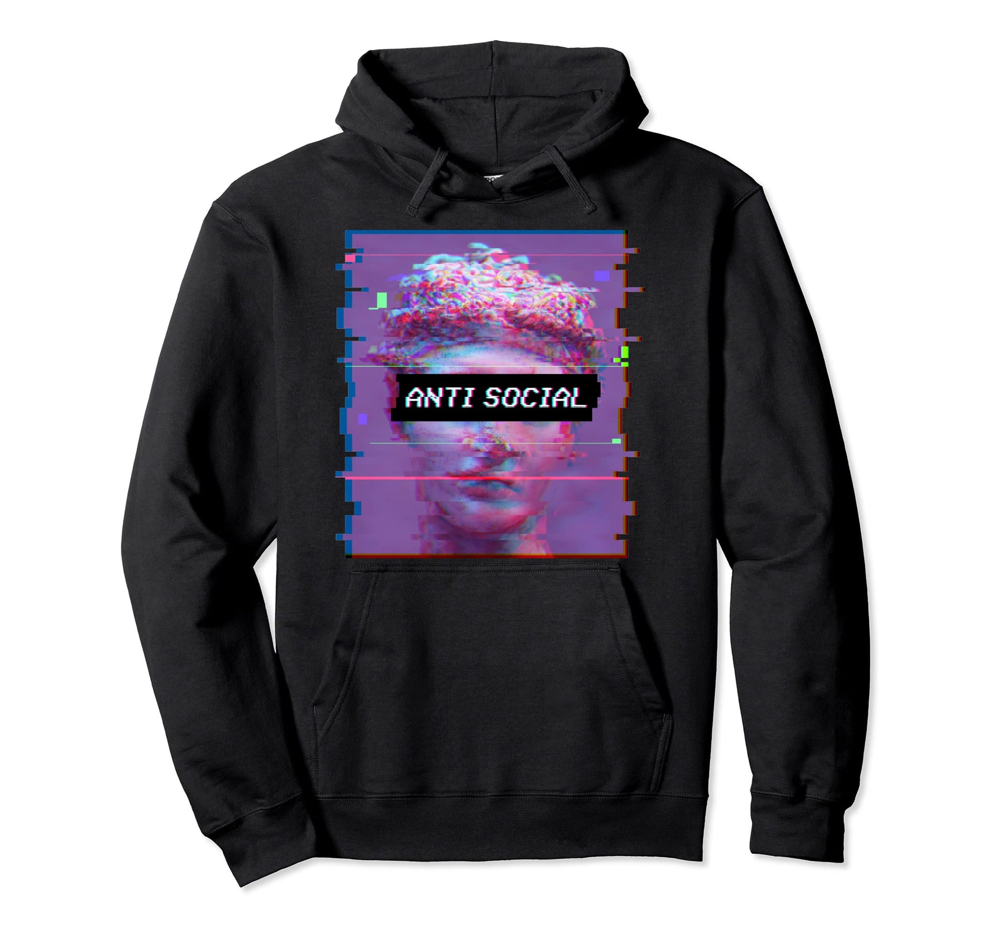 Vaporwave David Statue Sad Aesthetic Art Hoodie - Graphic Print for Adults - T-Shirt, Sweatshirt, Hoodie