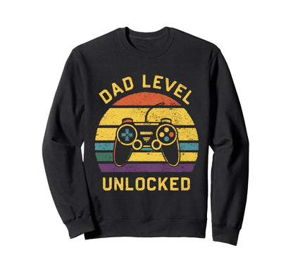Dad Level Unlocked Funny New Dad Sweatshirt - Trendy Graphic Men Women - T-Shirt, Sweatshirt, Hoodie