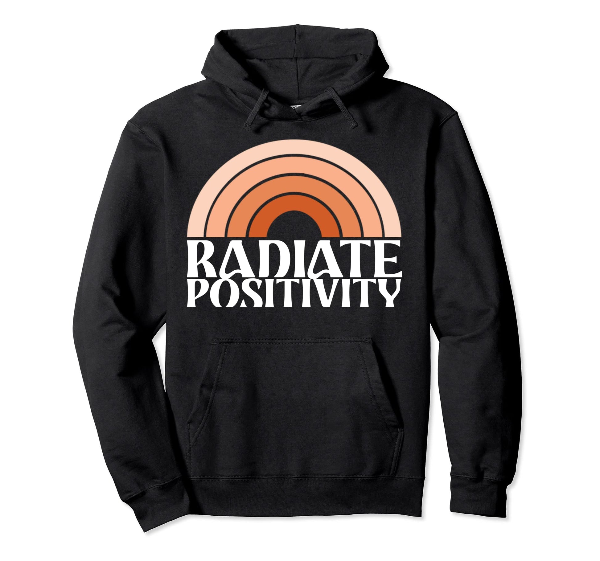 Radiate Positivity Rainbow Boho Hippie Hoodie - Custom Art Print Men Women - T-Shirt, Sweatshirt, Hoodie