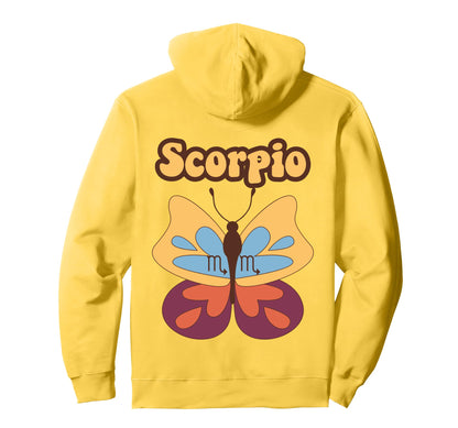 Scorpio Zodiac Butterfly Boho Aesthetic Hoodie - Streetwear Style Unisex - T-Shirt, Sweatshirt, Hoodie