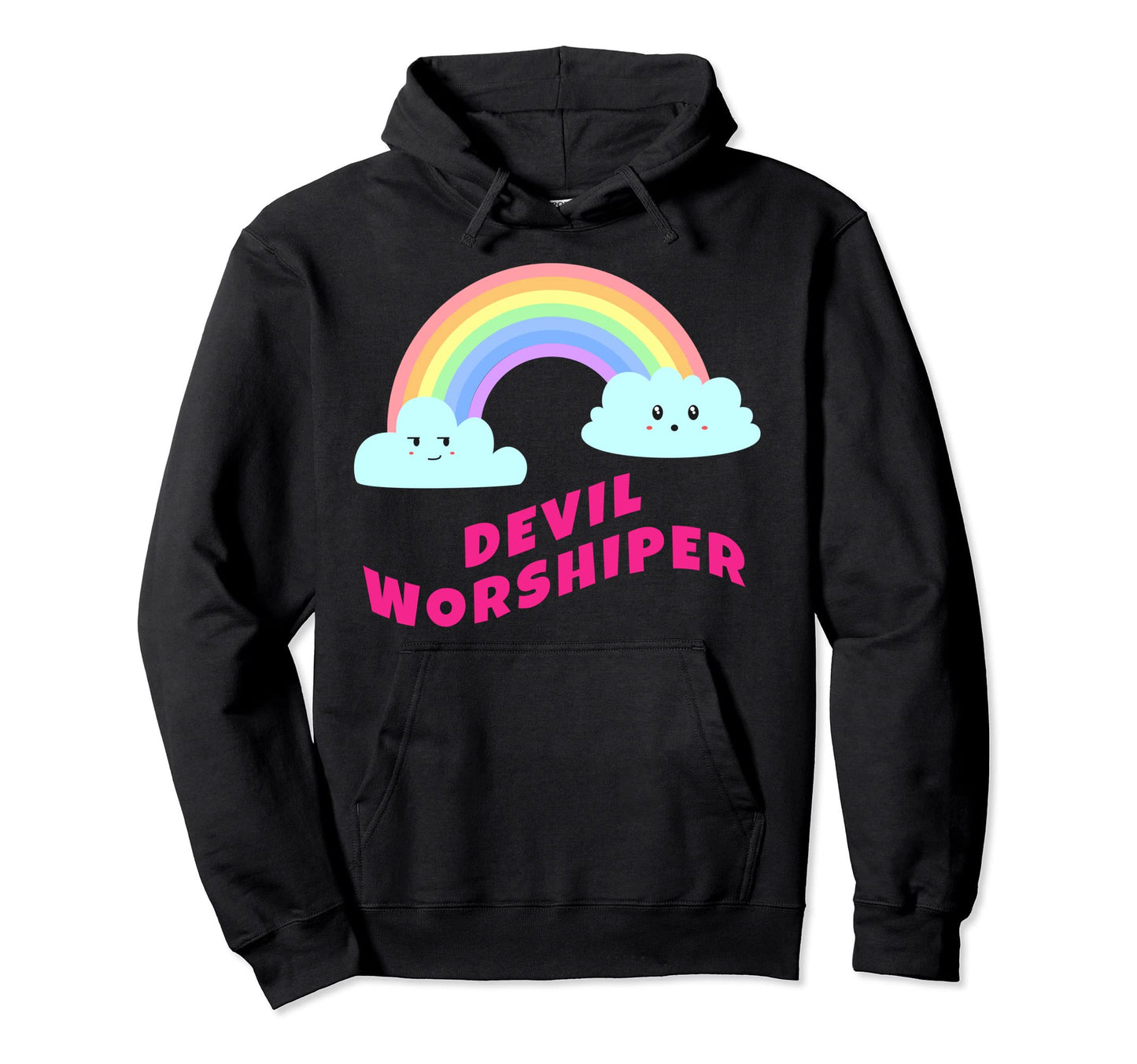 Lucifer Devil Shirts Rainbow Funny Devil Hoodie - Trendy Graphic Unisex - T-Shirt, Sweatshirt, Hoodie