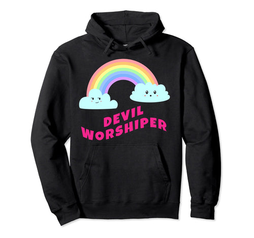 Lucifer Devil Shirts Rainbow Funny Devil Hoodie - Trendy Graphic Unisex - T-Shirt, Sweatshirt, Hoodie