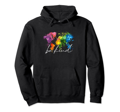 Colorful World Map Be Summer Kind Love Hoodie - Graphic Print for Adults - T-Shirt, Sweatshirt, Hoodie