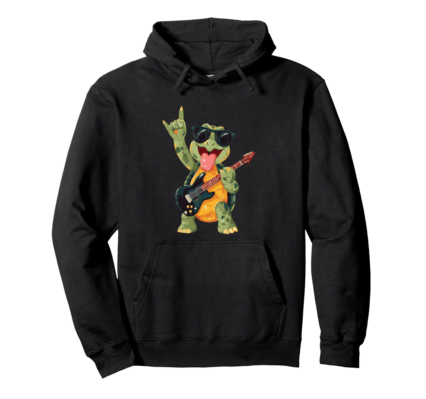 Turtle Rockstar Funny Animal Playful Hoodie - Aesthetic Graphic Unisex - T-Shirt, Sweatshirt, Hoodie