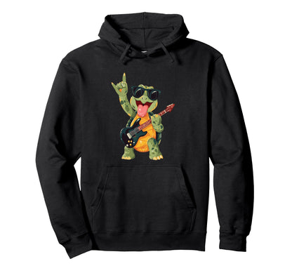 Turtle Rockstar Funny Animal Playful Hoodie - Aesthetic Graphic Unisex - T-Shirt, Sweatshirt, Hoodie