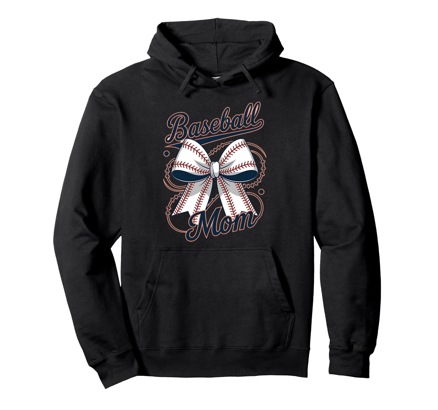 Baseball Mom Coquette Bow Hoodie - Custom Art Print Men Women - T-Shirt, Sweatshirt, Hoodie