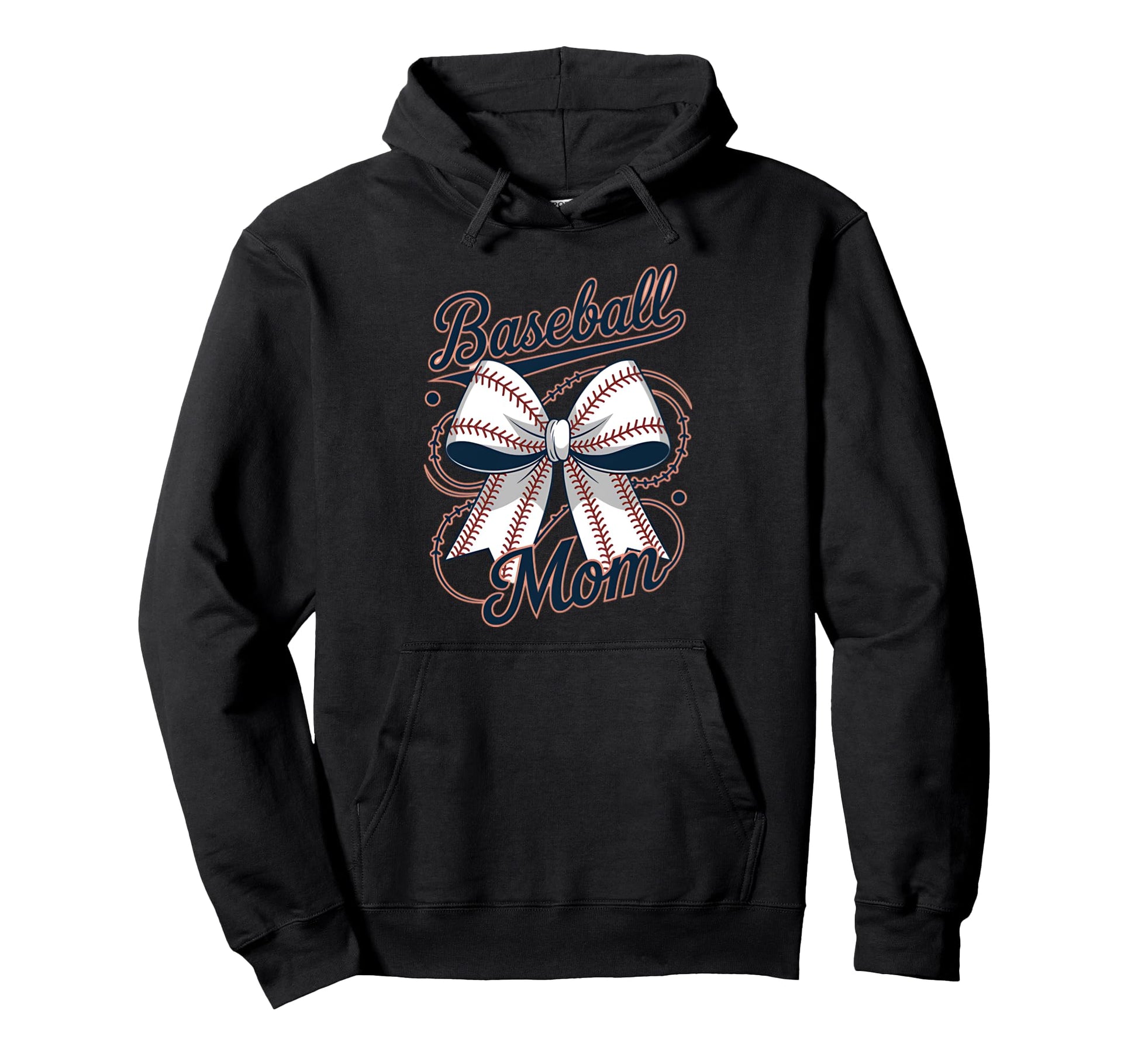 Baseball Mom Coquette Bow Hoodie - Custom Art Print Men Women - T-Shirt, Sweatshirt, Hoodie