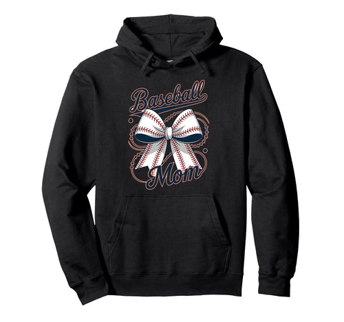 Baseball Mom Coquette Bow Hoodie - Custom Art Print Men Women - T-Shirt, Sweatshirt, Hoodie