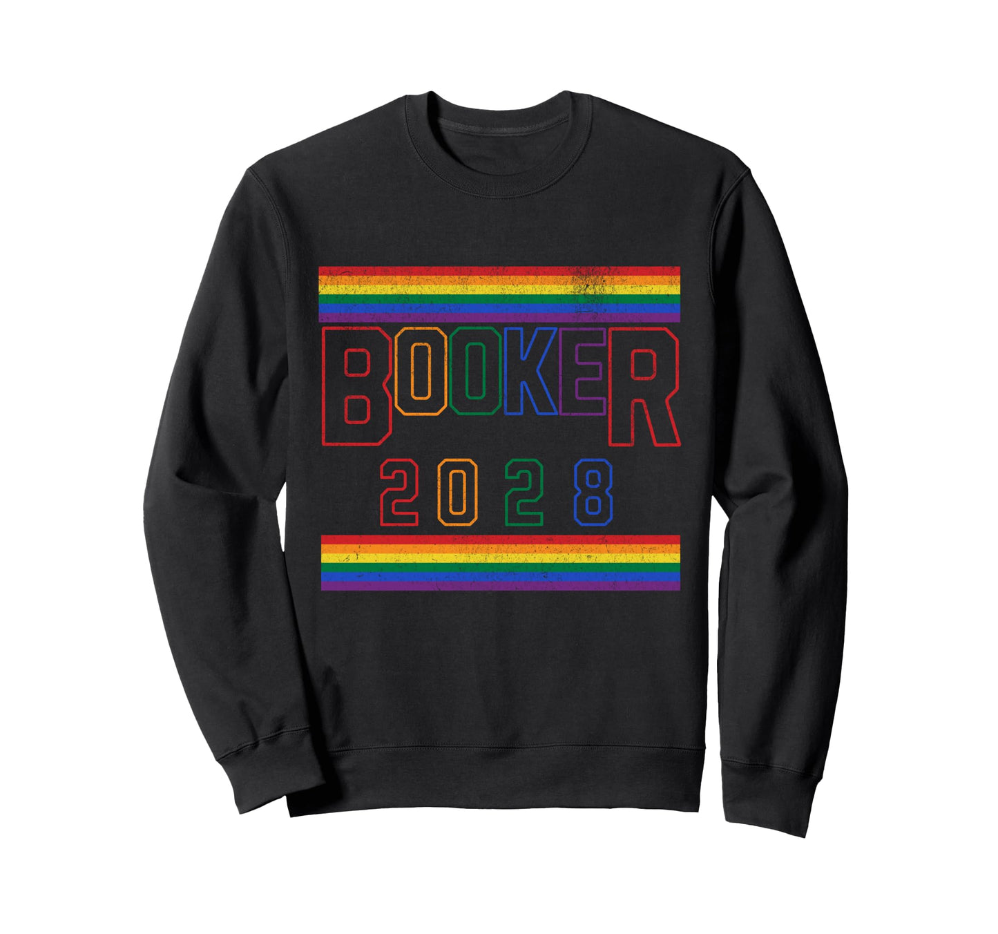 Cory Booker 2028 Lgbtq Rainbow Sweatshirt - Streetwear Style for Adults - T-Shirt, Sweatshirt, Hoodie