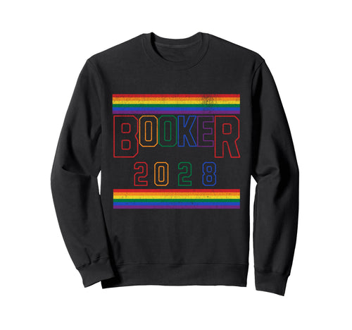 Cory Booker 2028 Lgbtq Rainbow Sweatshirt - Streetwear Style for Adults - T-Shirt, Sweatshirt, Hoodie