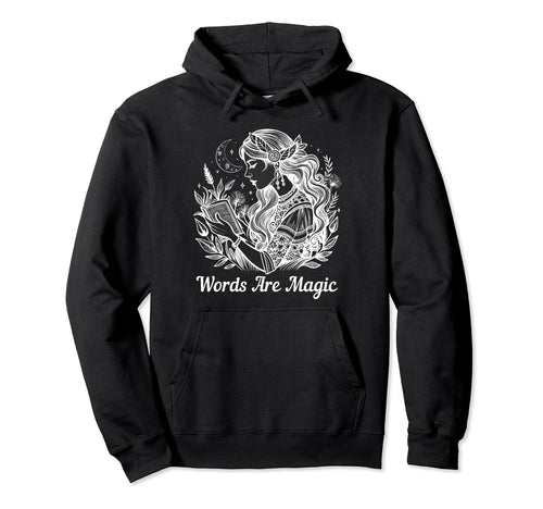 Words Are Magic Boho Reading Lover Hoodie - Aesthetic Graphic Men Women - T-Shirt, Sweatshirt, Hoodie