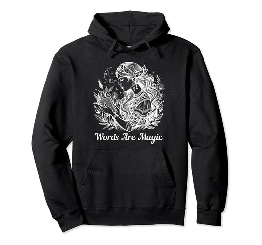 Words Are Magic Boho Reading Lover Hoodie - Aesthetic Graphic Men Women - T-Shirt, Sweatshirt, Hoodie