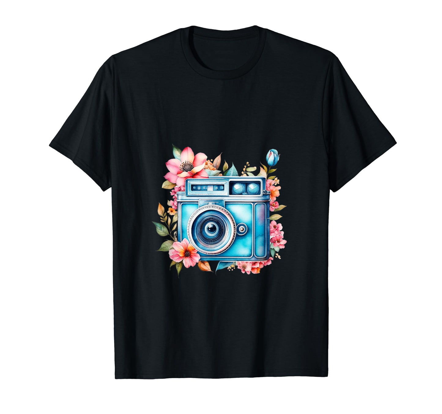 Floral Camera Photography T-Shirt - Aesthetic Graphic for Adults - T-Shirt, Sweatshirt, Hoodie