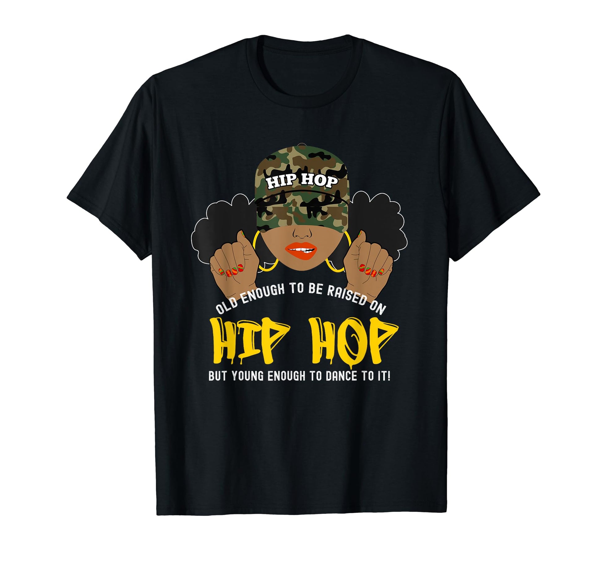 Raised Old School Hip Hop Black T-Shirt - Trendy Graphic for Adults - T-Shirt, Sweatshirt, Hoodie