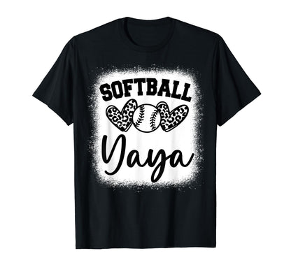 Personalized Baseball Heart Yaya Baseball T-Shirt - Graphic Print Men Women - T-Shirt, Sweatshirt, Hoodie