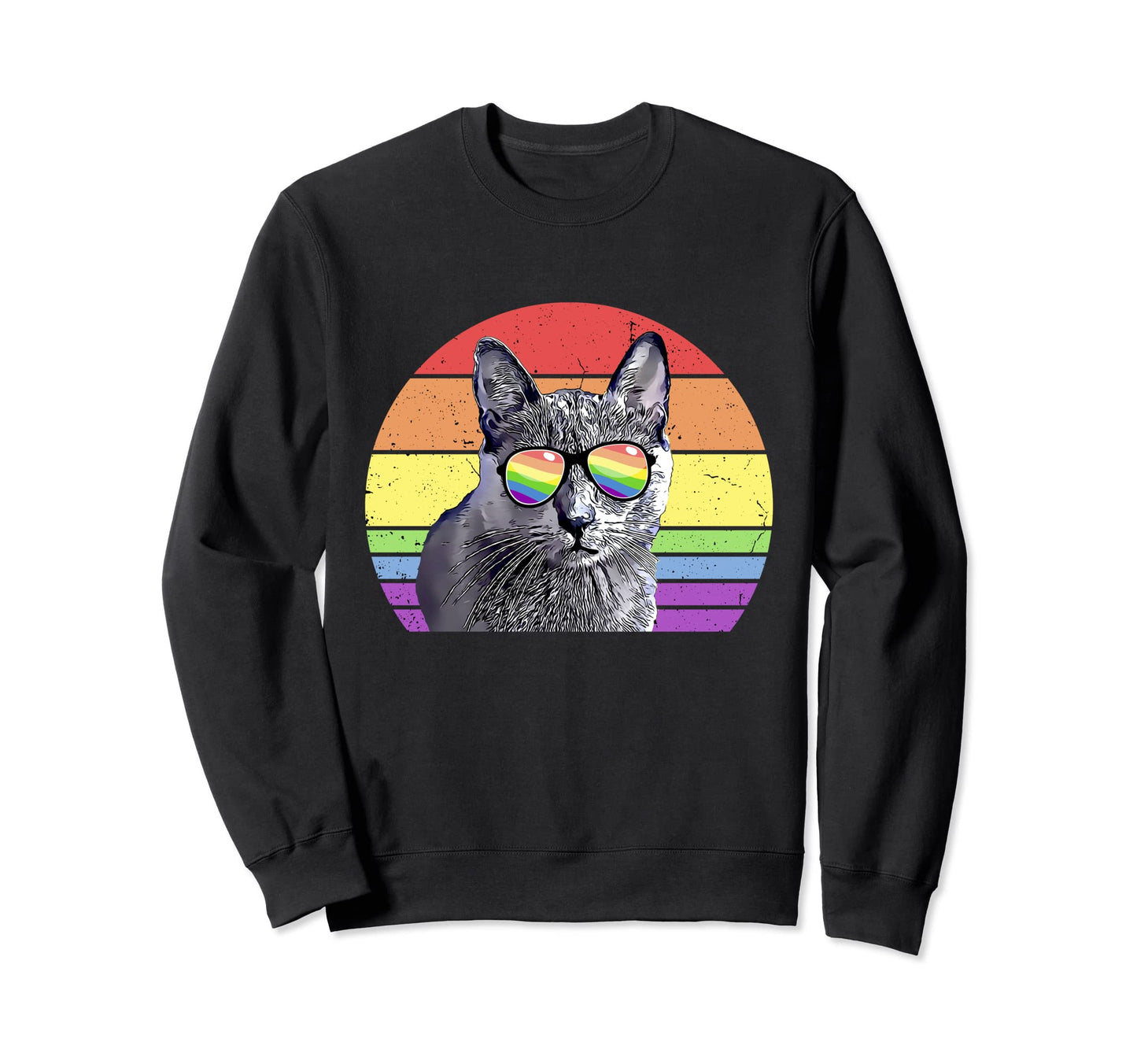 Lgbtq Korat Cat Rainbow Love Pride Sweatshirt - Novelty Apparel for Adults - T-Shirt, Sweatshirt, Hoodie