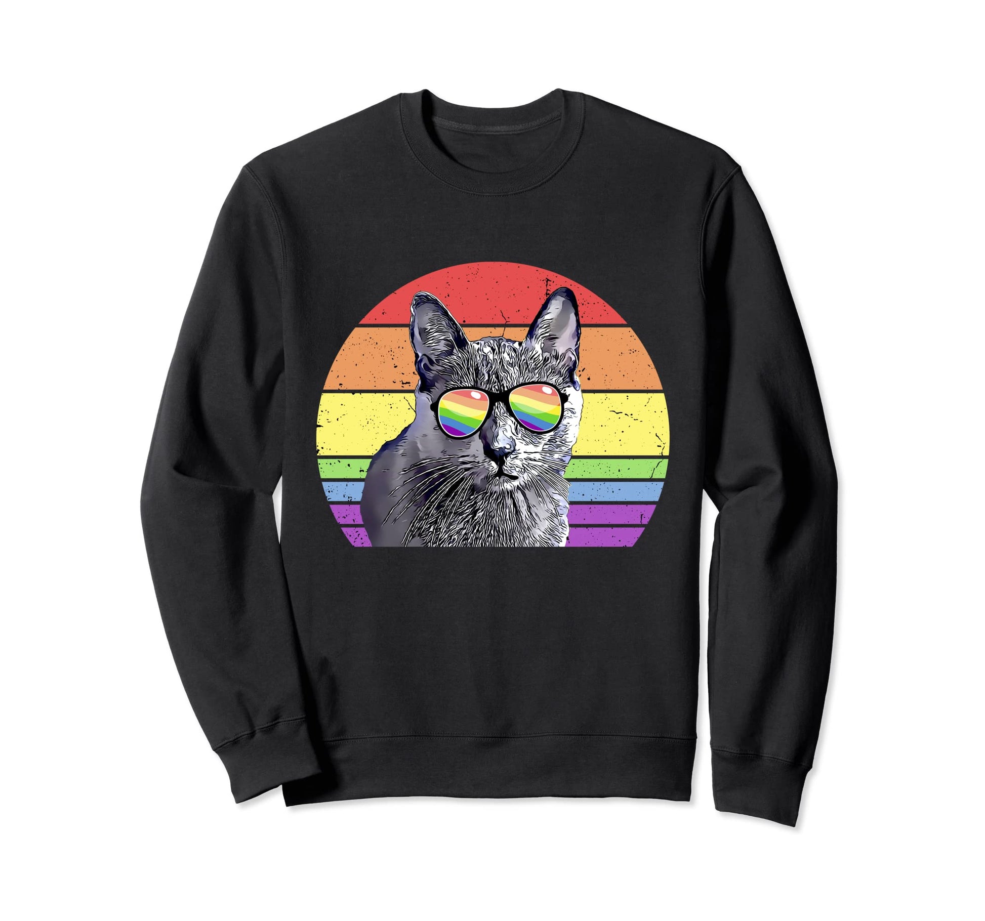 Lgbtq Korat Cat Rainbow Love Pride Sweatshirt - Novelty Apparel for Adults - T-Shirt, Sweatshirt, Hoodie