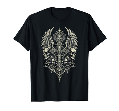 Gothic Cross Grunge Core Emo Aesthetic Y2K T-Shirt - Trendy Graphic Unisex - T-Shirt, Sweatshirt, Hoodie