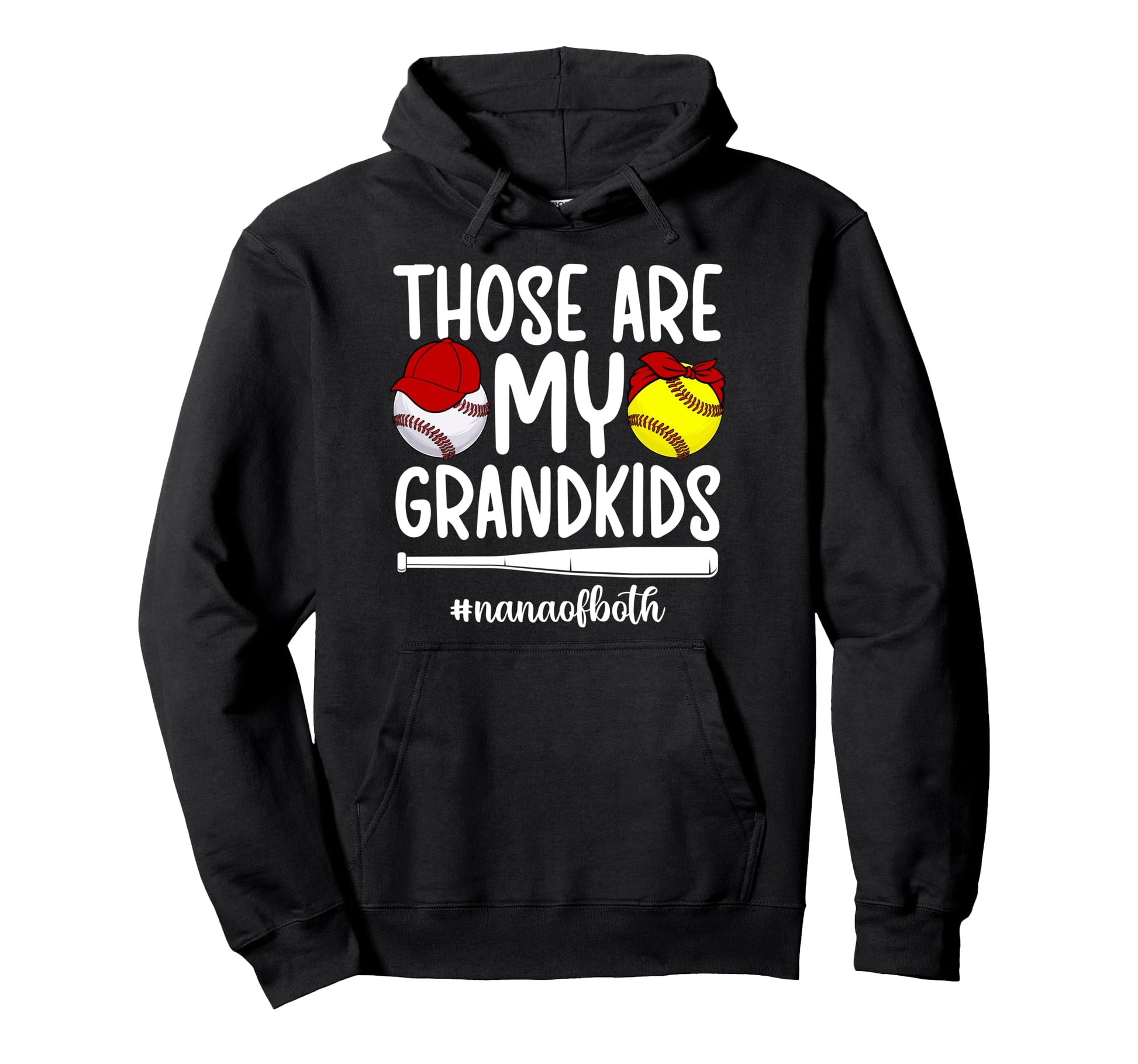 My Grandkids Nana Both Baseball Hoodie - Aesthetic Graphic for Adults - T-Shirt, Sweatshirt, Hoodie