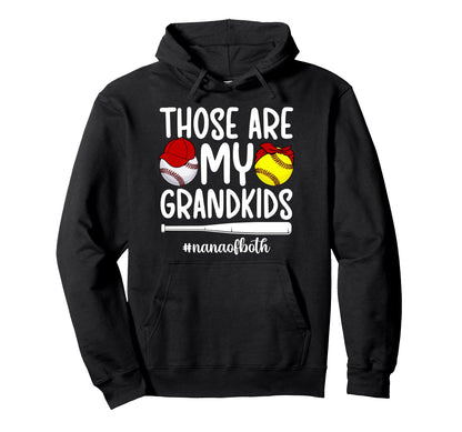 My Grandkids Nana Both Baseball Hoodie - Aesthetic Graphic for Adults - T-Shirt, Sweatshirt, Hoodie
