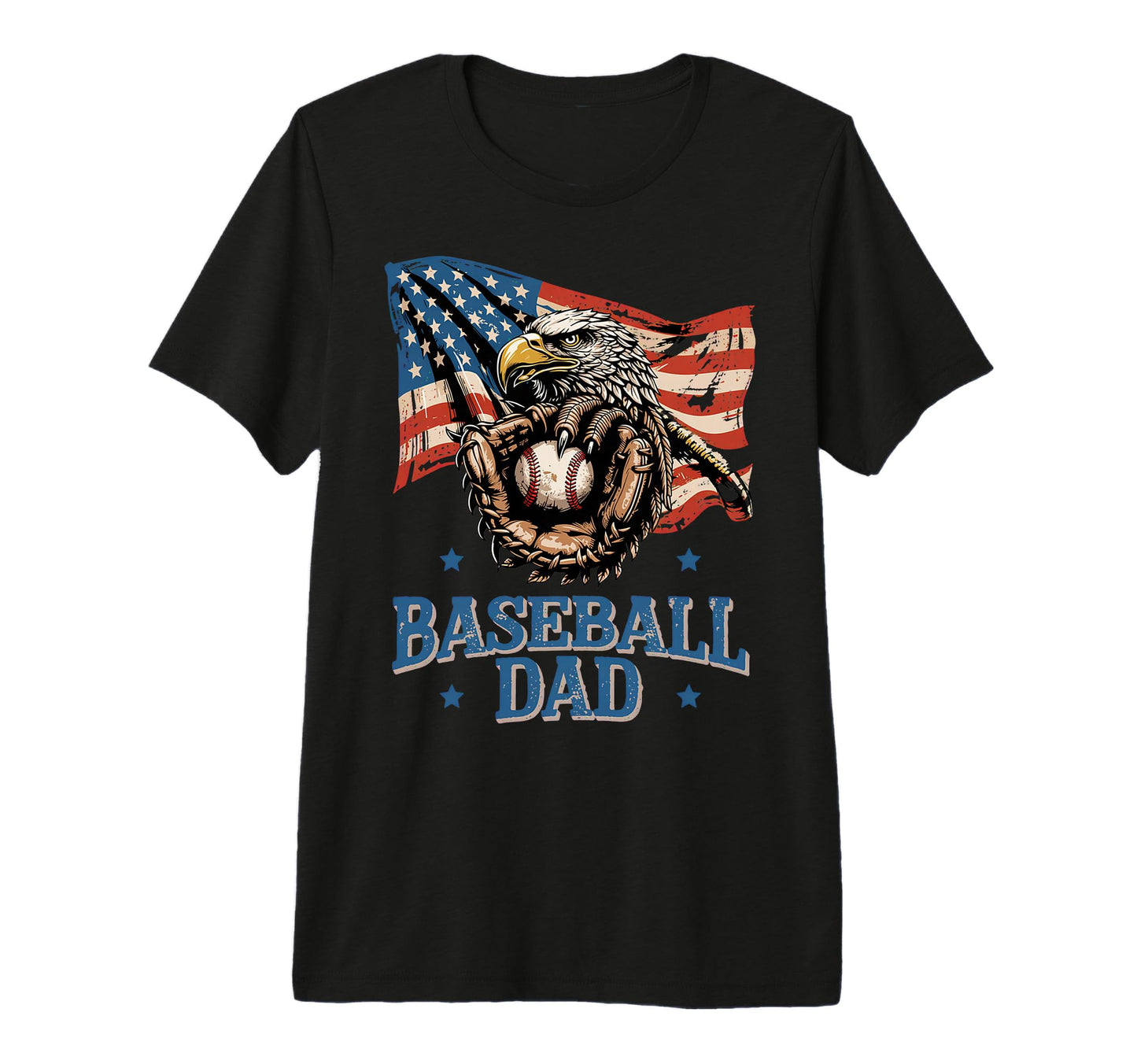 Patriotic Baseball Father Usa Flag T-Shirt - Custom Art Print for Adults - T-Shirt, Sweatshirt, Hoodie