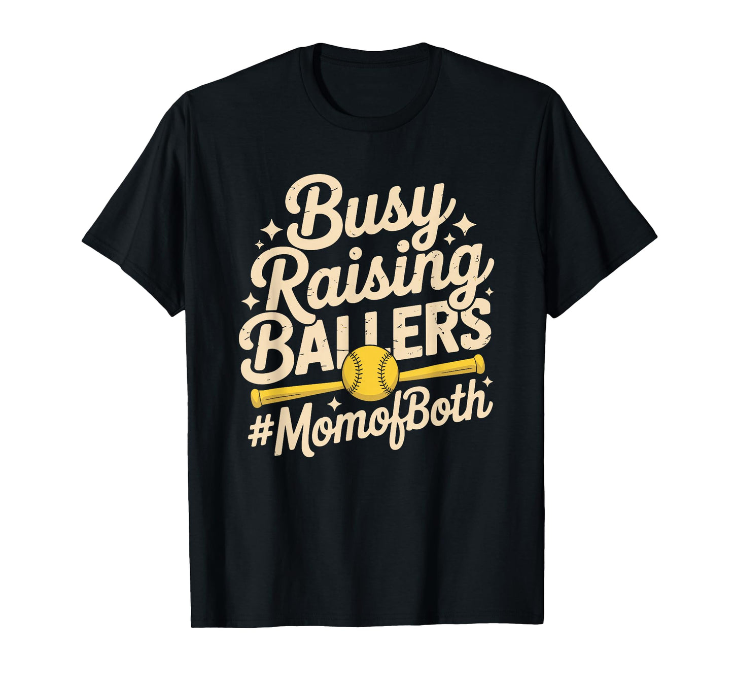 Busy Raising Ballers Mom Both T-Shirt - Novelty Apparel for Adults - T-Shirt, Sweatshirt, Hoodie