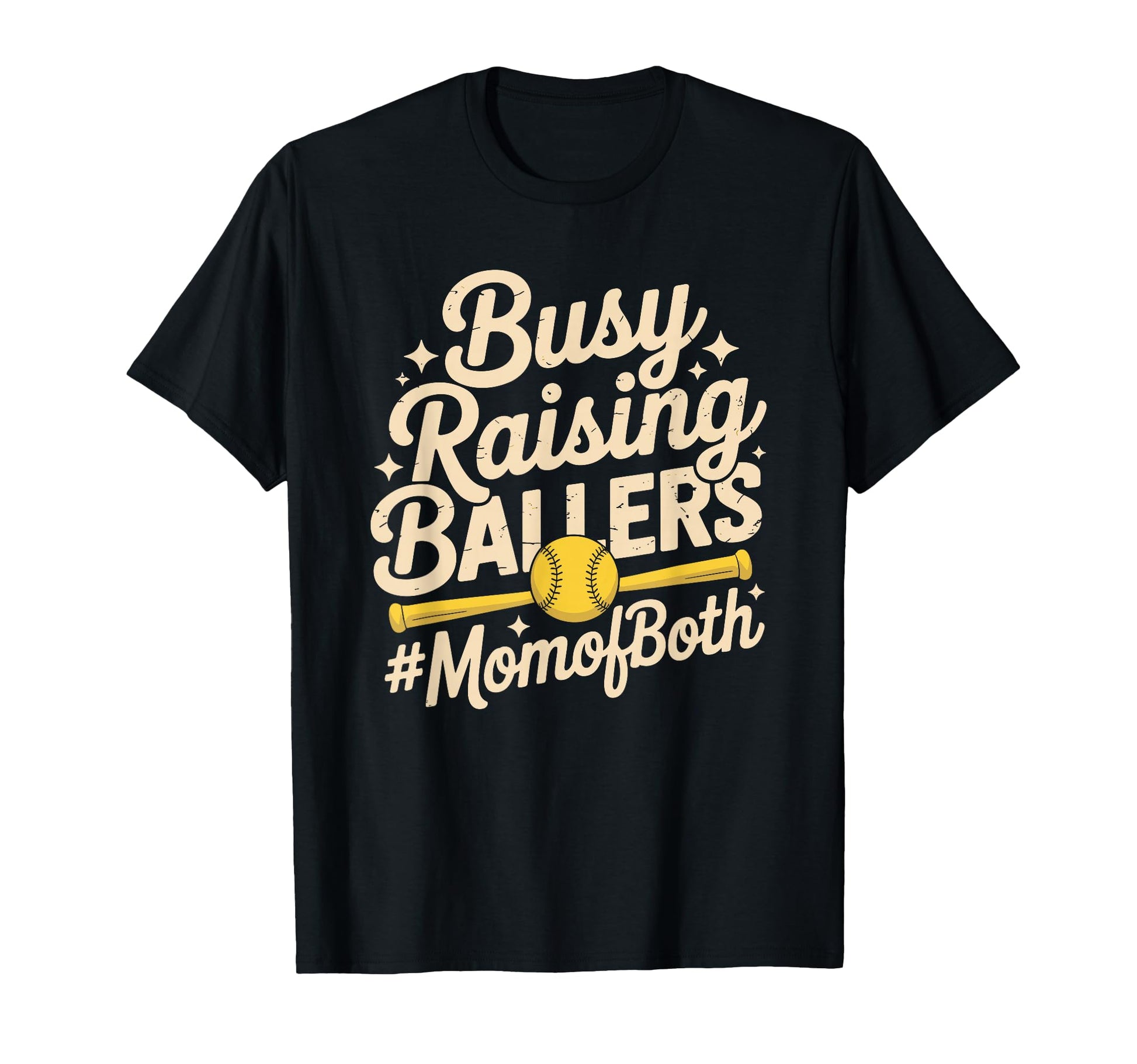 Busy Raising Ballers Mom Both T-Shirt - Novelty Apparel for Adults - T-Shirt, Sweatshirt, Hoodie