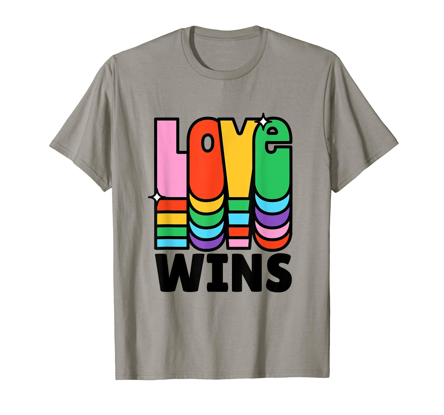 Love Wins Positivity Rainbow T-Shirt - Graphic Print for Adults - T-Shirt, Sweatshirt, Hoodie