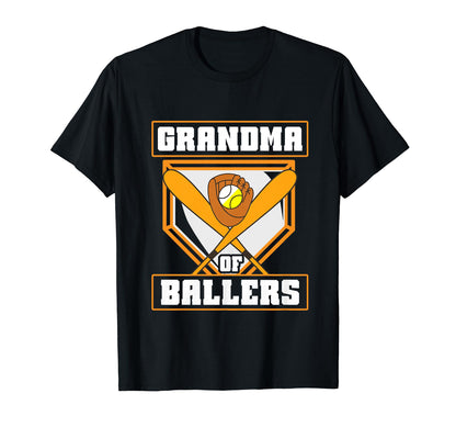 Grandma Ballers Softball Baseball T-Shirt - Novelty Apparel for Adults - T-Shirt, Sweatshirt, Hoodie