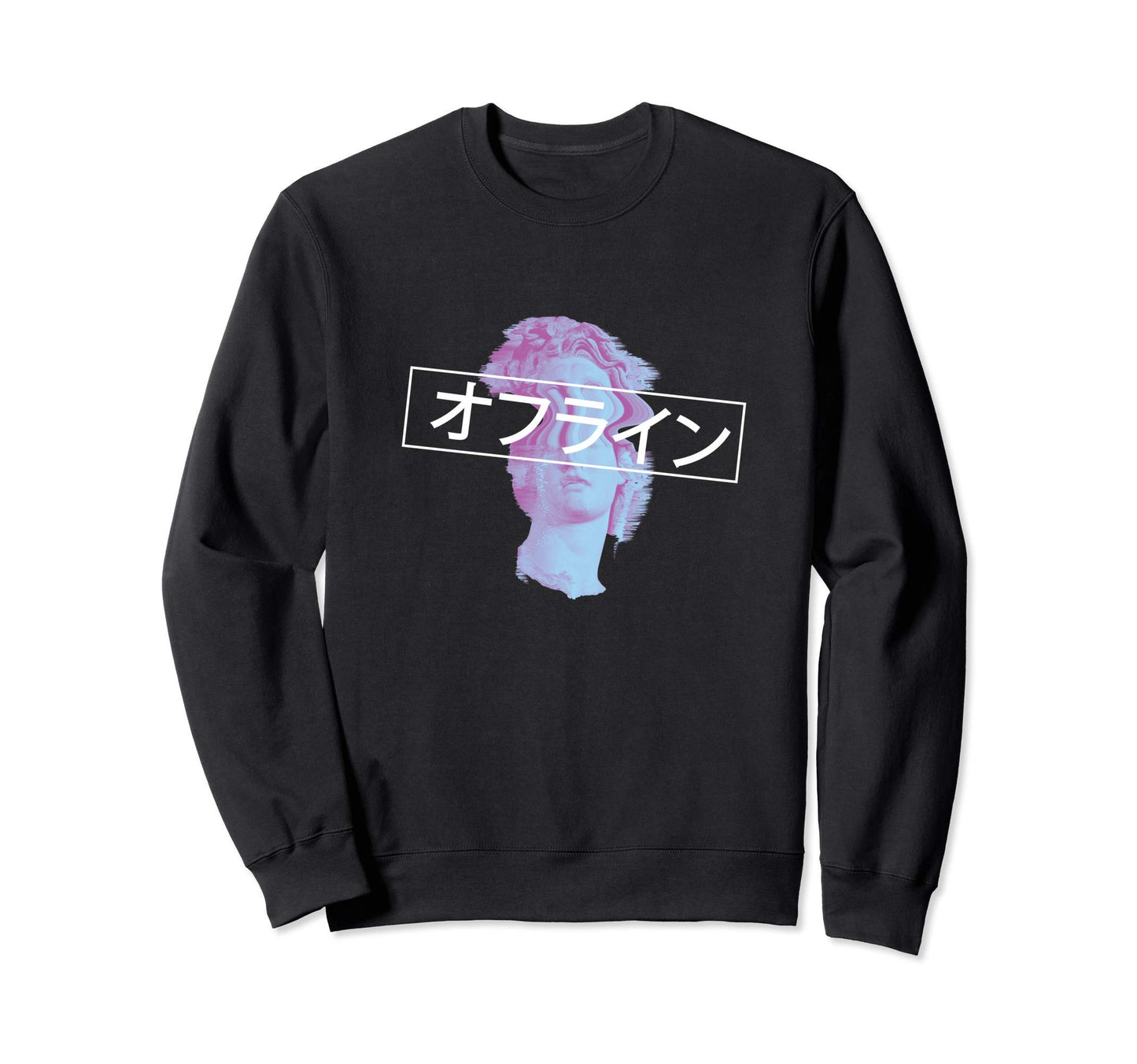 Glitch Japanese Retrowave Synthwave Sweatshirt - Unique Graphic Men Women - T-Shirt, Sweatshirt, Hoodie